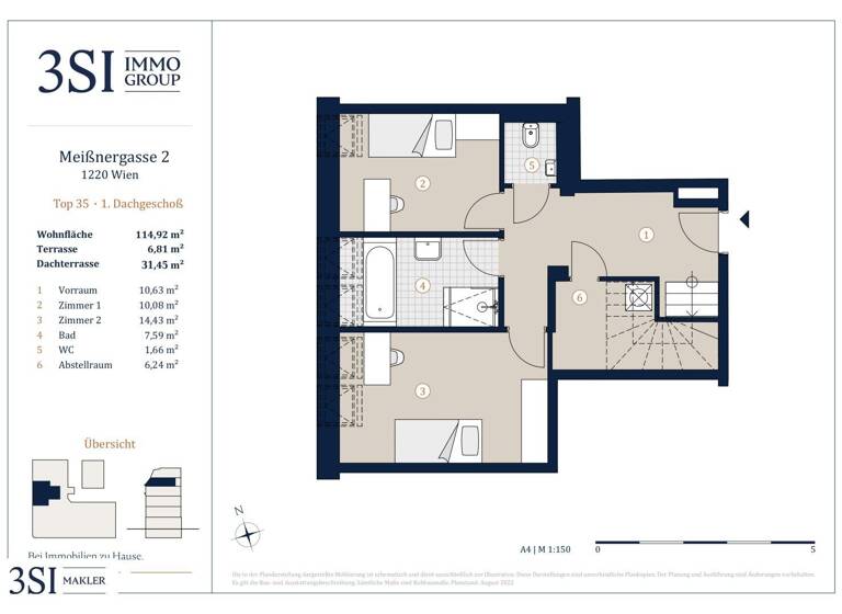 Wohnung zum Kauf - Erstbezug 812.820 € 4 Zimmer 114,9 m² Meißnergasse 2 Wien 1220