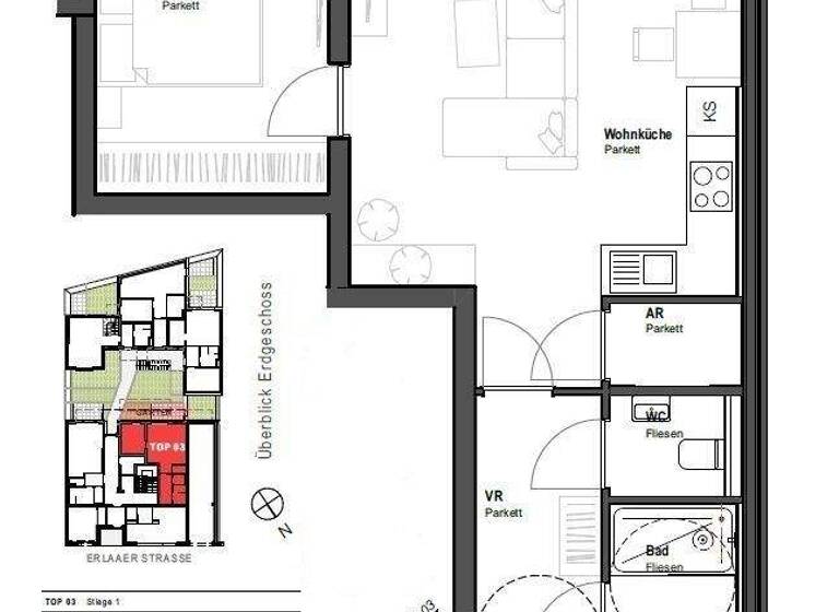 Wohnung zum Kauf - Erstbezug 326.000 € 2 Zimmer 46,8 m² EG frei ab sofort Wien 1230