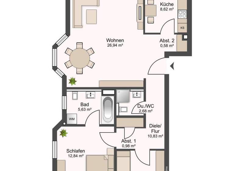 Wohnung zum Kauf 749.000 € 3 Zimmer 90 m² 1. Geschoss Groß Borstel Hamburg 22453