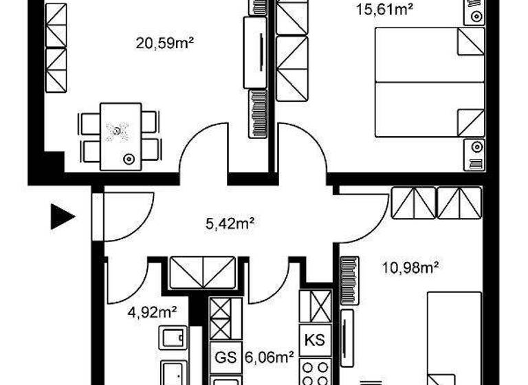 Wohnung zur Miete 900 € 3 Zimmer 65,4 m² EG frei ab 01.04.2026 Schützenstraße 8 Friedrichsdorf 61381