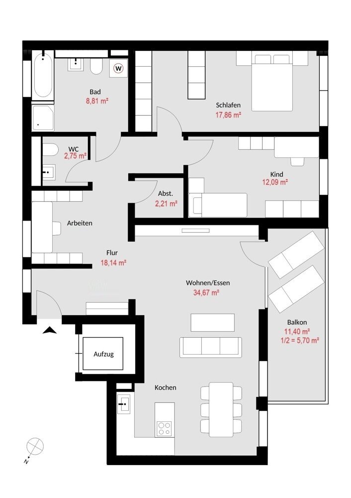 Wohnung zum Kauf 665.000 € 3,5 Zimmer 102,2 m²<br/>Wohnfläche 2.<br/>Geschoss Lohhof Unterschleißheim 85716