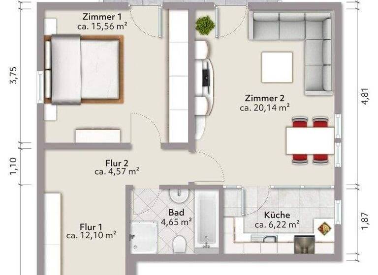 Wohnung zum Kauf 160.000 € 2 Zimmer 61,4 m² Naußlitz Dresden 01169