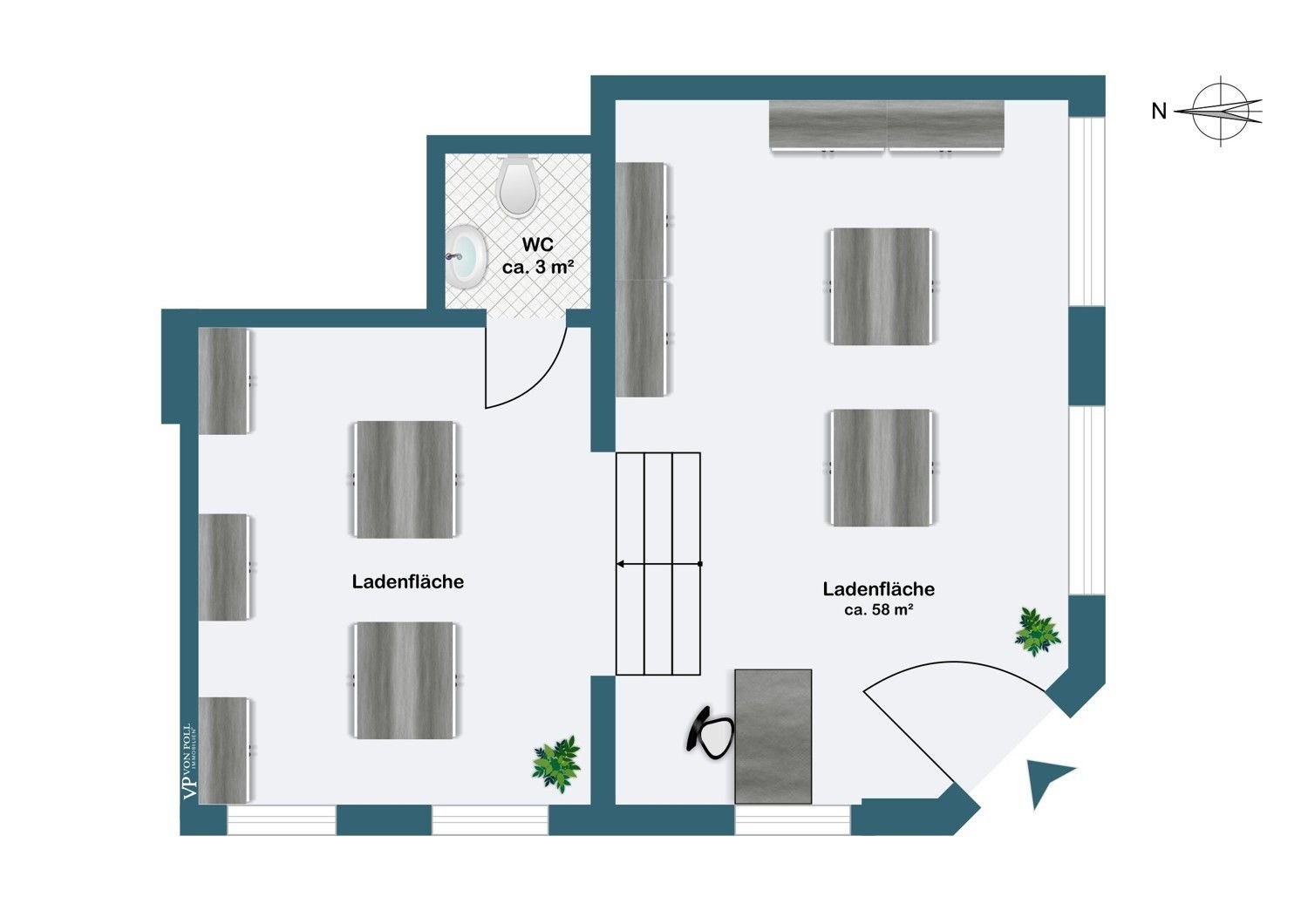 Laden zur Miete provisionsfrei 13,33 € 1 Zimmer 56 m²<br/>Verkaufsfläche Mitte Cottbus 03046