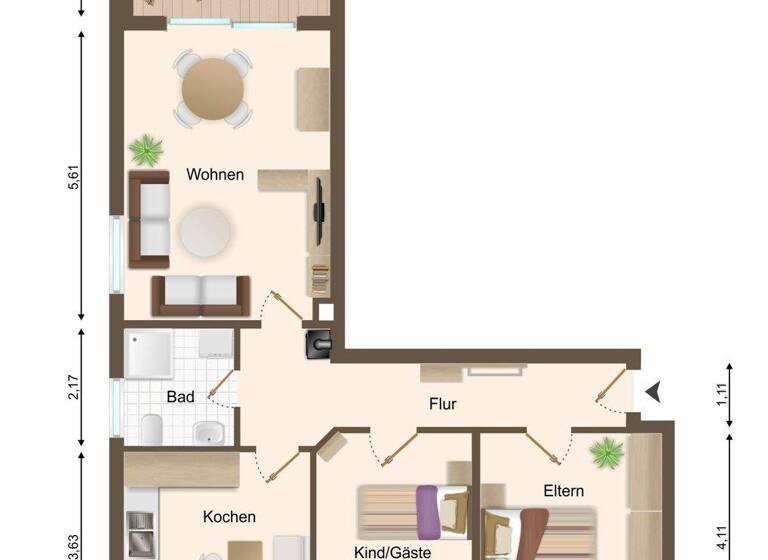 Wohnung zum Kauf 150.000 € 3 Zimmer 77,9 m² EG Lemsdorf Magdeburg 39118