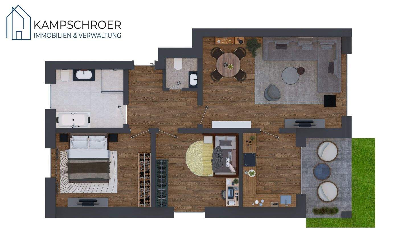 Immobilie in Reken - ## Moderne 3-Zimmer-Erdgeschosswohnung mit Terrasse und Garten,## - Bild 0