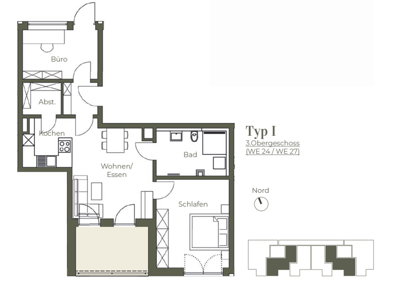 Wohnung zum Kauf - Erstbezug provisionsfrei 524.900 € 3 Zimmer 70 m² 1. Geschoss Adolf-Schmetzer-Straße 50 Ostenviertel Regensburg 93055