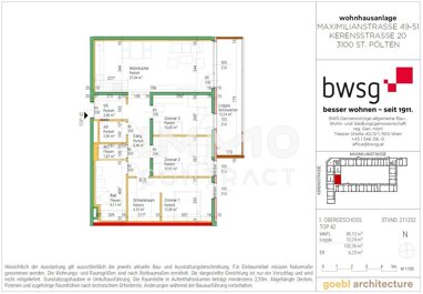 Wohnung zum Kauf provisionsfrei 348.594 € 4 Zimmer 89,1 m² 1. Geschoss St. Pölten St.Pölten 3100