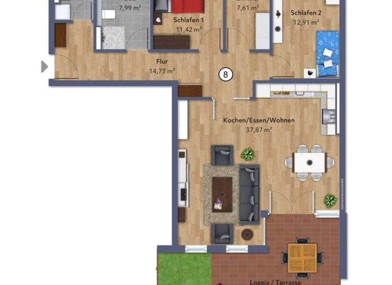 Wohnung zur Miete - Erstbezug 1.715 € 3,5 Zimmer 103,7 m² EG frei ab 01.06.2026 Steigenberg Penzberg 82377