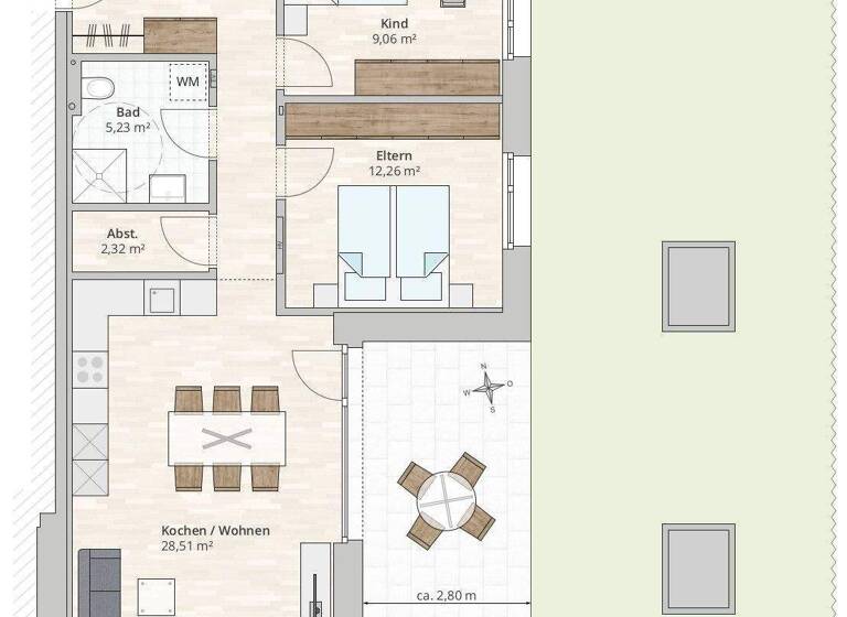 Terrassenwohnung zum Kauf - Erstbezug provisionsfrei 460.000 € 3 Zimmer 67,3 m² EG Baldebrechtgasse 1 Rankweil 6830