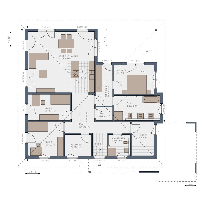 Bungalow zum Kauf provisionsfrei 1.083.043 € 5 Zimmer 131,8 m²<br/>Wohnfläche 1.012 m²<br/>Grundstück Gengenbach Gengenbach 77723