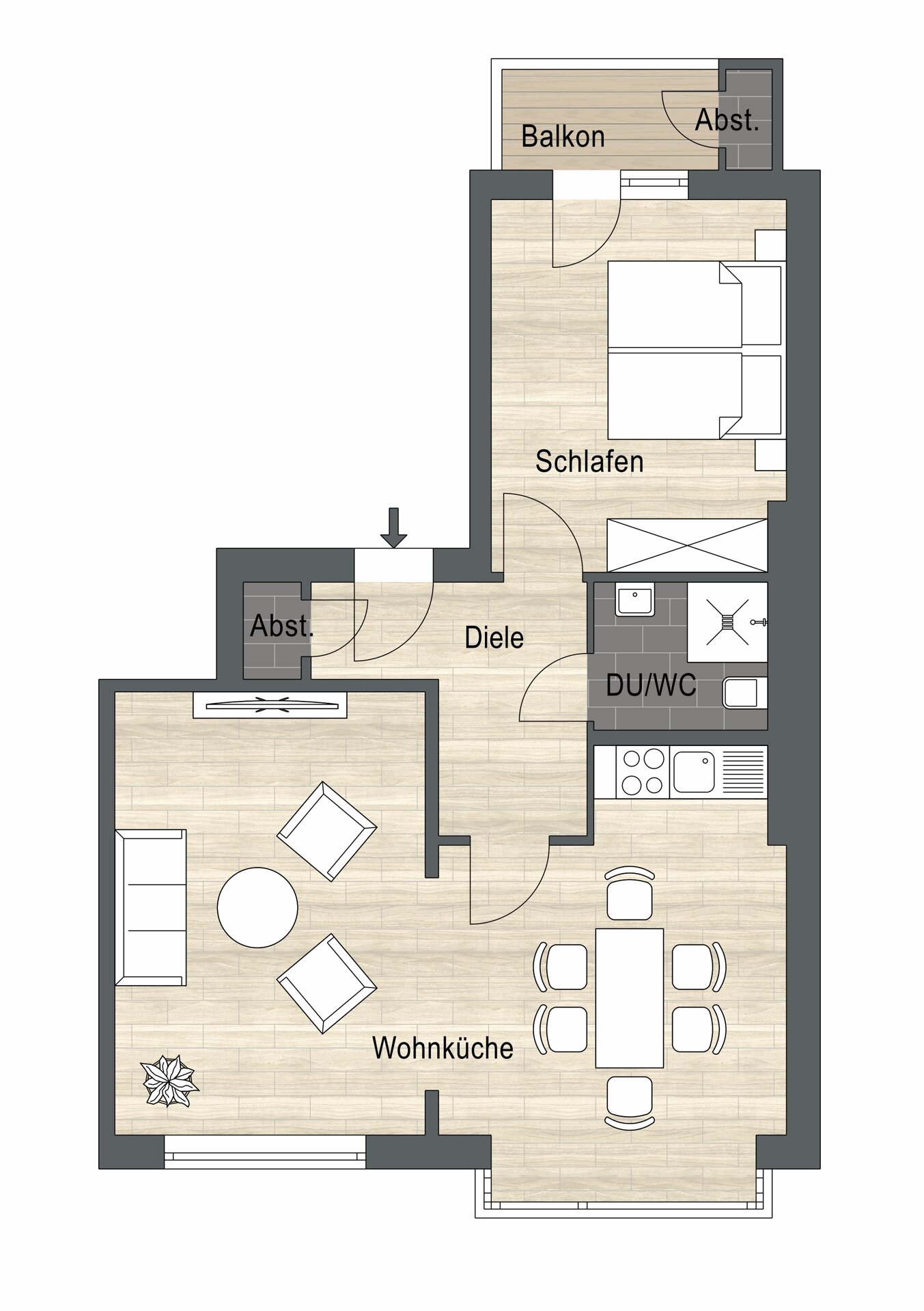 Wohnung zum Kauf 338.000 € 2 Zimmer 60 m²<br/>Wohnfläche 3.<br/>Geschoss Düsseltal Düsseldorf / Düsseltal 40239