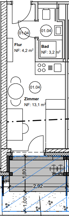 Wohnung zur Miete 550 € 1 Zimmer 23 m²<br/>Wohnfläche 01.03.2025<br/>Verfügbarkeit Fellbach - Kernstadt Fellbach 70734