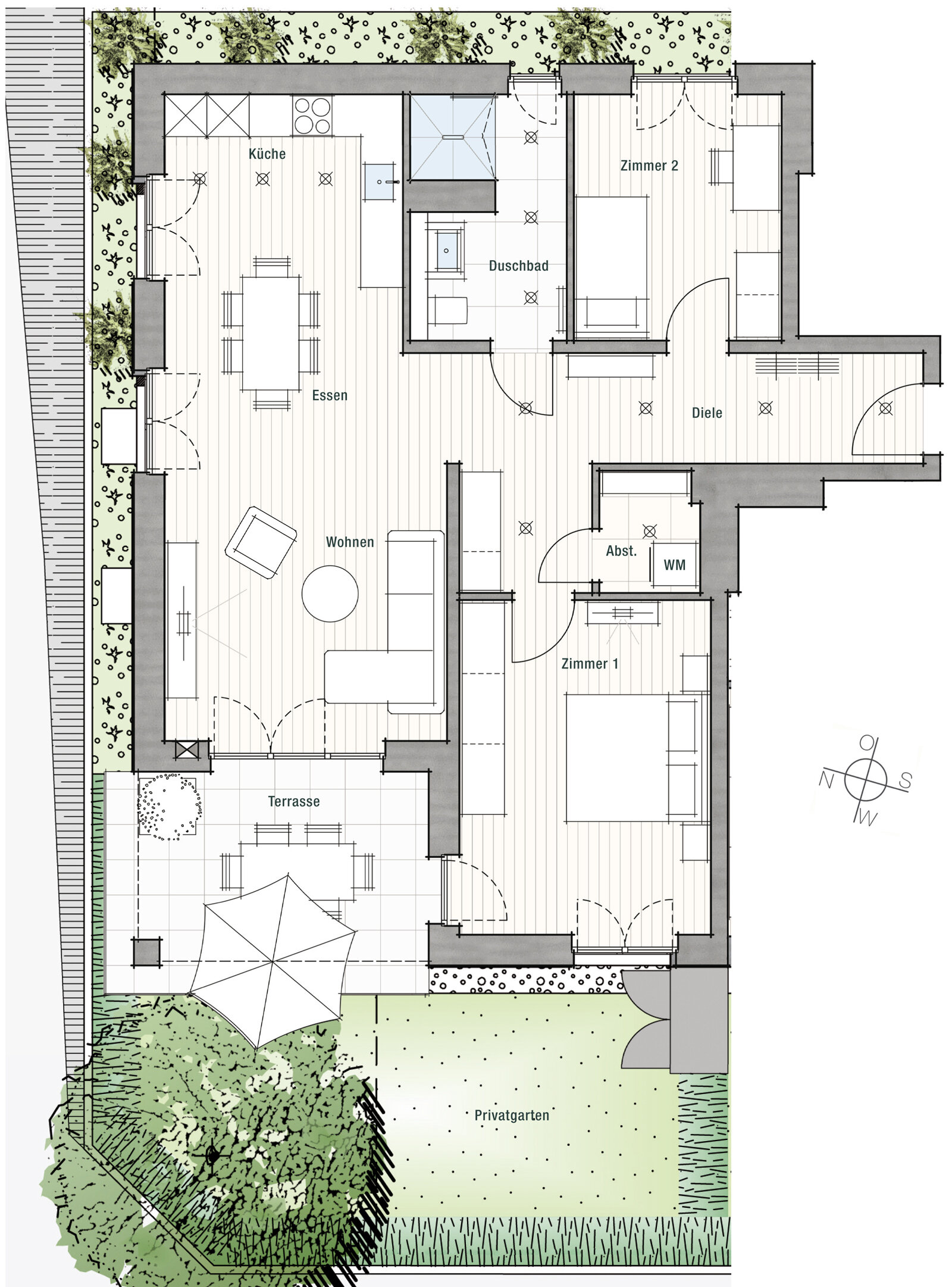 Wohnung zum Kauf provisionsfrei 626.000 € 3 Zimmer 92 m²<br/>Wohnfläche EG<br/>Geschoss Zähringen Freiburg im Breisgau 79108