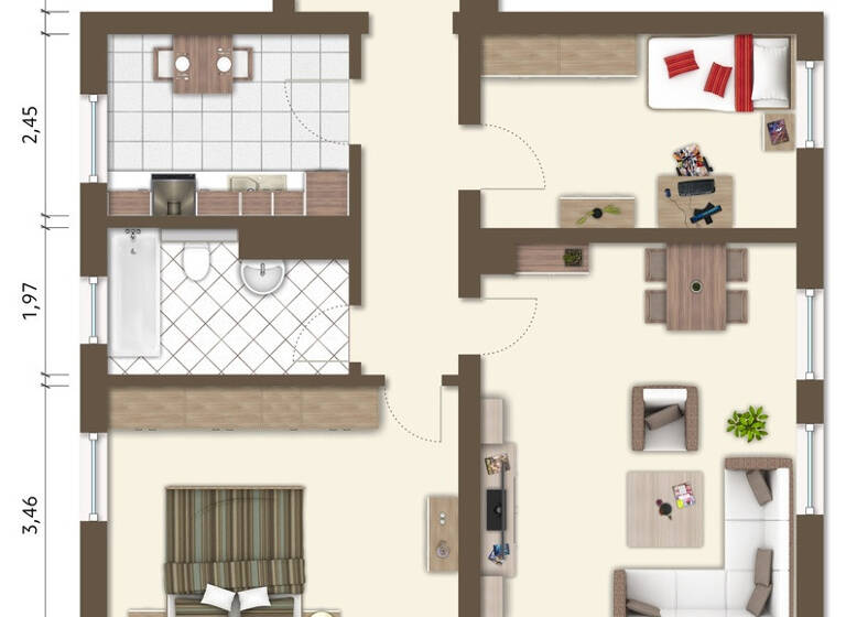 Wohnung zur Miete 523 € 3 Zimmer 75 m² 2. Geschoss Helene-Fleischer-Straße 15 Innenstadt Gera 07545