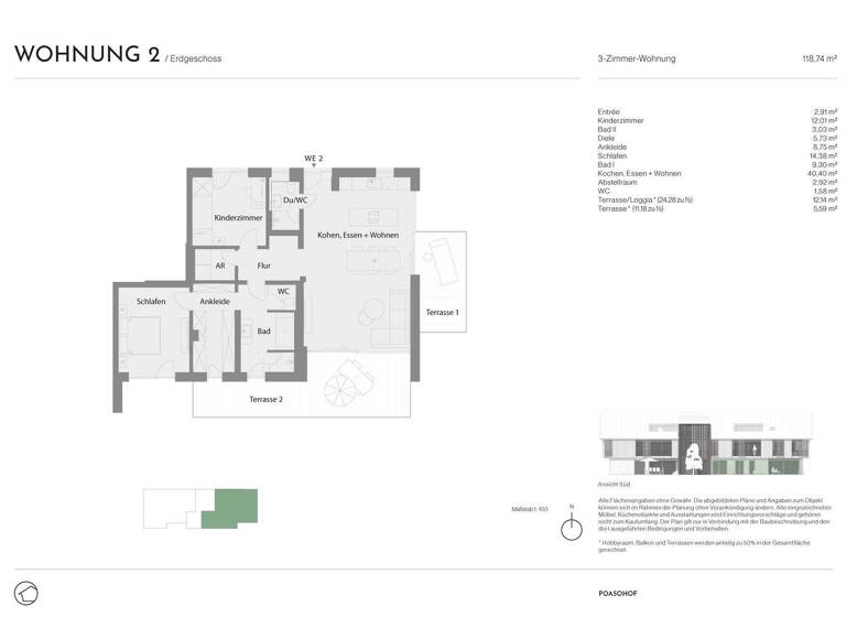 Wohnung zum Kauf - Erstbezug provisionsfrei 1.110.000 € 3 Zimmer 118,7 m² EG Piesenkam Waakirchen 83666