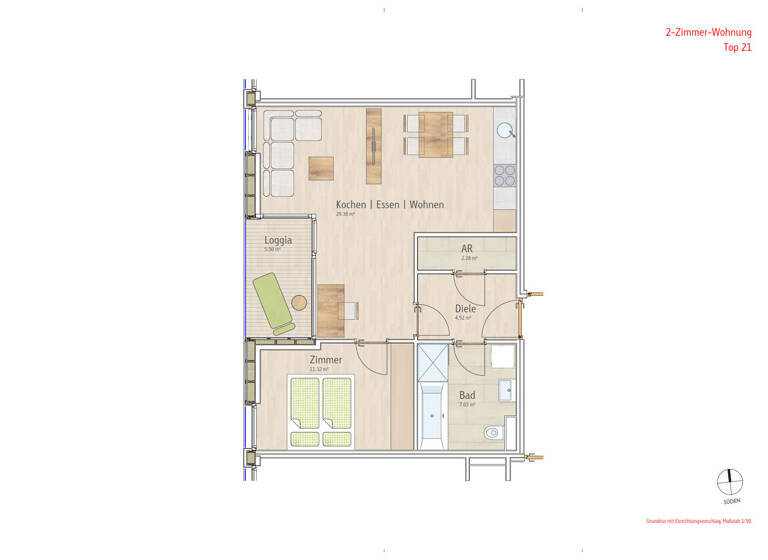 Wohnung zur Miete 881 € 2 Zimmer 54 m² 3. Geschoss frei ab 01.05.2026 Montfortplatz 2 Lauterach 6923