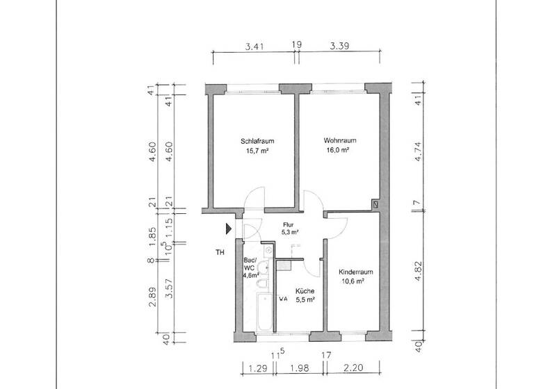 Wohnung zur Miete 320 € 3 Zimmer 57,9 m² 3. Geschoss Meuselwitzer Straße 69 Pforten Gera 07546