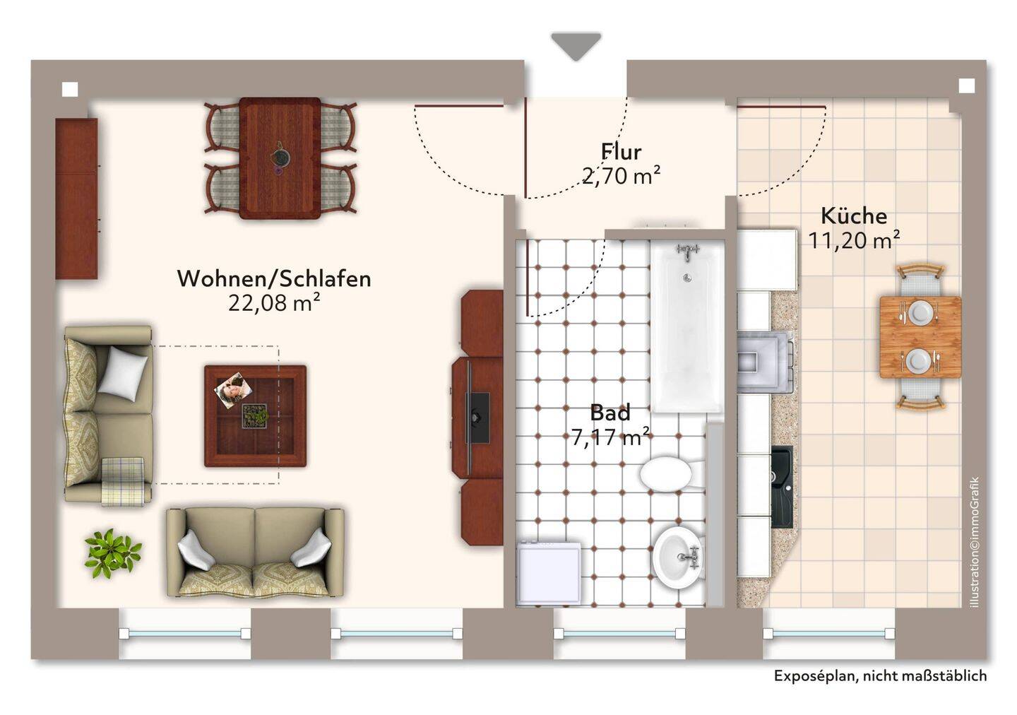 Studio zum Kauf - Ansicht 4