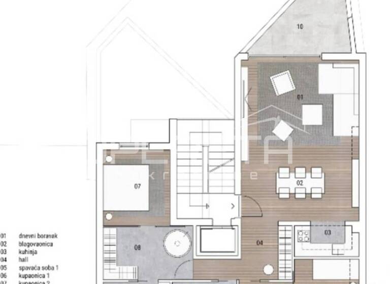 Wohnung zur Miete 2.200 € 3 Zimmer 157 m² 2. Geschoss Sibenik