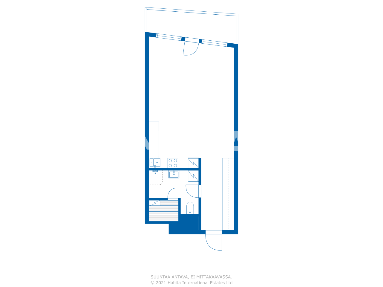 Studio zum Kauf 209.000 € 1 Zimmer 46,4 m²<br/>Wohnfläche 2.<br/>Geschoss Hobujaama 10 Tallinn 10151