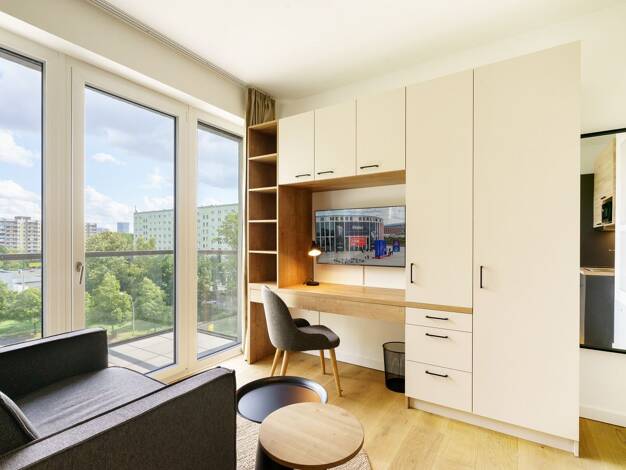 Wohnung zur Miete Wohnen auf Zeit 1.295 € 1 Zimmer 26 m² frei ab 22.09.2025 Platz der Vereinten Nationen 22 A Friedrichshain Berlin 10249