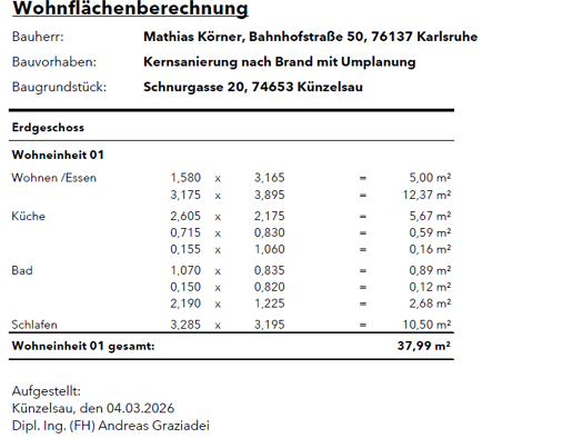 Terrassenwohnung zur Miete 550 € 2,5 Zimmer 38 m² frei ab 01.05.2026 Schnurgasse 20 Künzelsau 74653
