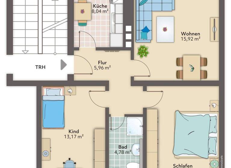 Wohnung zur Miete 450 € 3 Zimmer 65 m² 3. Geschoss frei ab 01.05.2026 Am Twischkamp 13 Lehe Bremerhaven 27568