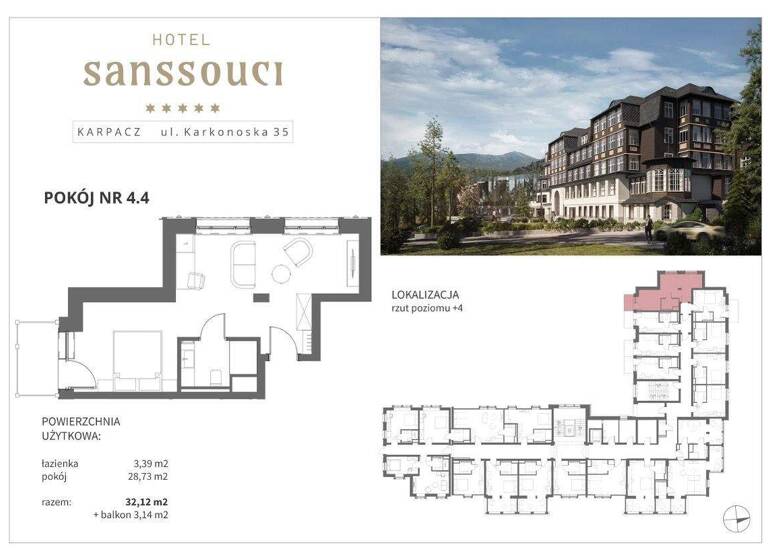 Studio zum Kauf 256.960 € 1 Zimmer 32,1 m² Karpacz 58-540