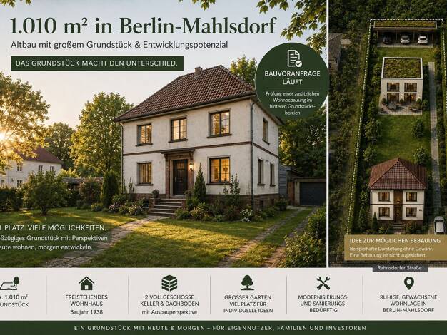 Einfamilienhaus zum Kauf provisionsfrei 499.000 € 4 Zimmer 96 m² 1.010 m² Grundstück Mahlsdorf Marzahn-Hellersdorf 12623