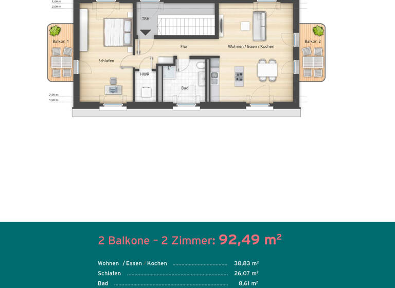 Wohnung zum Kauf provisionsfrei 579.000 € 2 Zimmer 92,5 m²<br/>Wohnfläche Zellerau Würzburg 97082