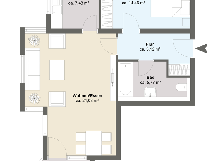 Wohnung zum Kauf als Kapitalanlage geeignet 179.000 € 2 Zimmer 61,3 m² Am Krähenfeld 9 Markkleeberg 04416