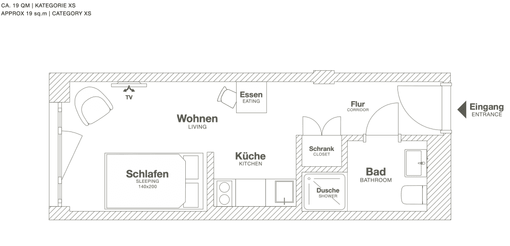 Wohnung zur Miete Wohnen auf Zeit 1.943 € 1 Zimmer 20 m²<br/>Wohnfläche ab sofort<br/>Verfügbarkeit Am Kavalleriesand Am Kavalleriesand Darmstadt 64295