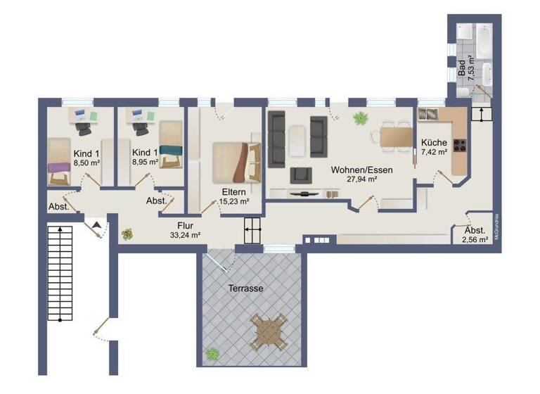 Wohnung zum Kauf 280.000 € 3 Zimmer 113,6 m² Südweststadt Pforzheim 75172