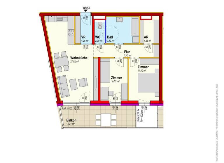 Wohnung zur Miete 716 € 3 Zimmer 75,2 m² 1. Geschoss frei ab 30.06.2026 Reinsberg 3264