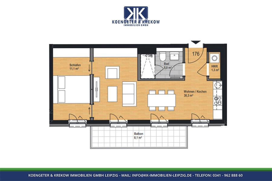 Wohnung zur Miete 782 € 2 Zimmer 55,8 m²<br/>Wohnfläche 3.<br/>Geschoss Riebeckstraße 60 Reudnitz-Thonberg Leipzig 04317