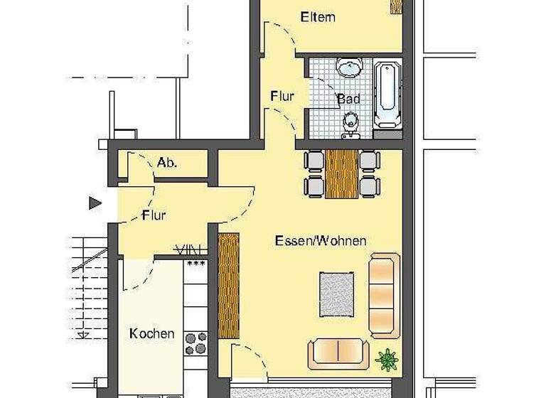 Wohnung zur Miete 549 € 2 Zimmer 63,7 m² EG Am Hammbach 4 Holsterhausen Dorsten 46284