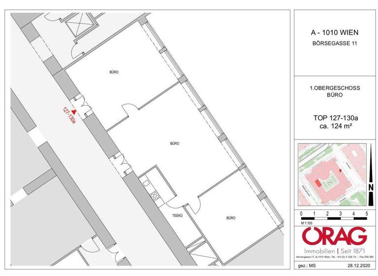 Bürofläche zur Miete 19,90 € 124 m² Bürofläche Wien 1010
