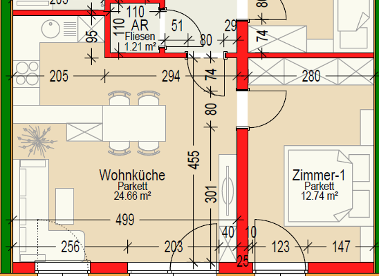 Wohnung zur Miete - Erstbezug 799 € 3 Zimmer 68 m² EG Stainz 8510