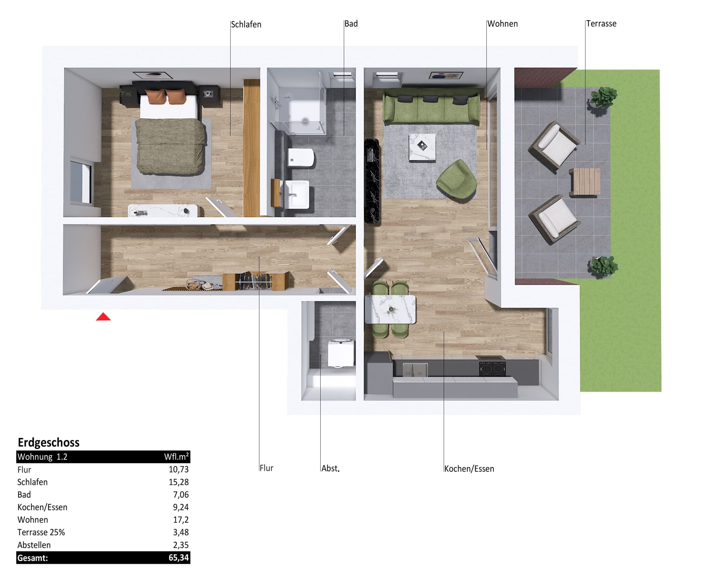 Wohnung zum Kauf 297.540 € 2 Zimmer 65,3 m²<br/>Wohnfläche Greven Greven 48268