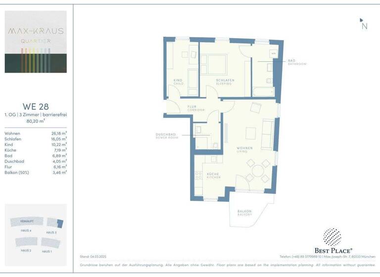 Wohnung zum Kauf - Erstbezug provisionsfrei 639.000 € 3 Zimmer 80,2 m² 1. Geschoss Max-Kraus-Straße 17 Erding 85435