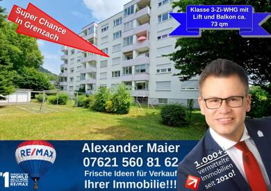 Wohnung zum Kauf 200.000 € 3 Zimmer 73,2 m² Grenzach Grenzach-Wyhlen 79639