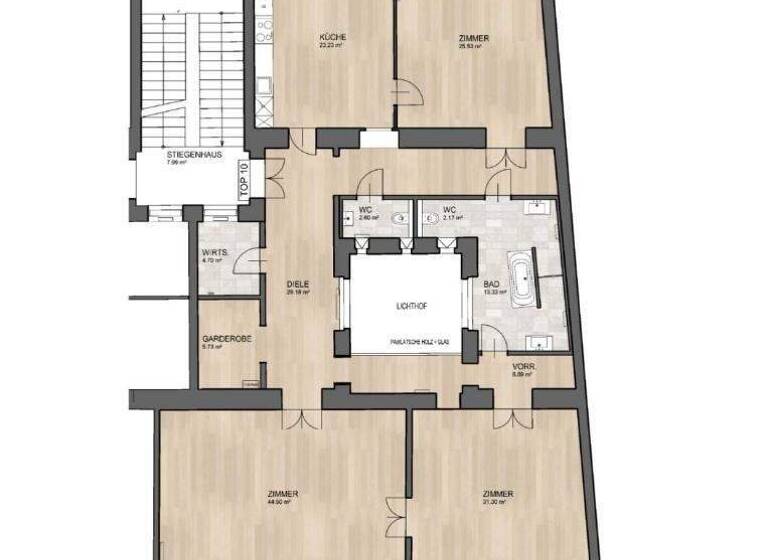 Wohnung zur Miete 2.349 € 4 Zimmer 191,2 m² 1. Geschoss Wien 1060
