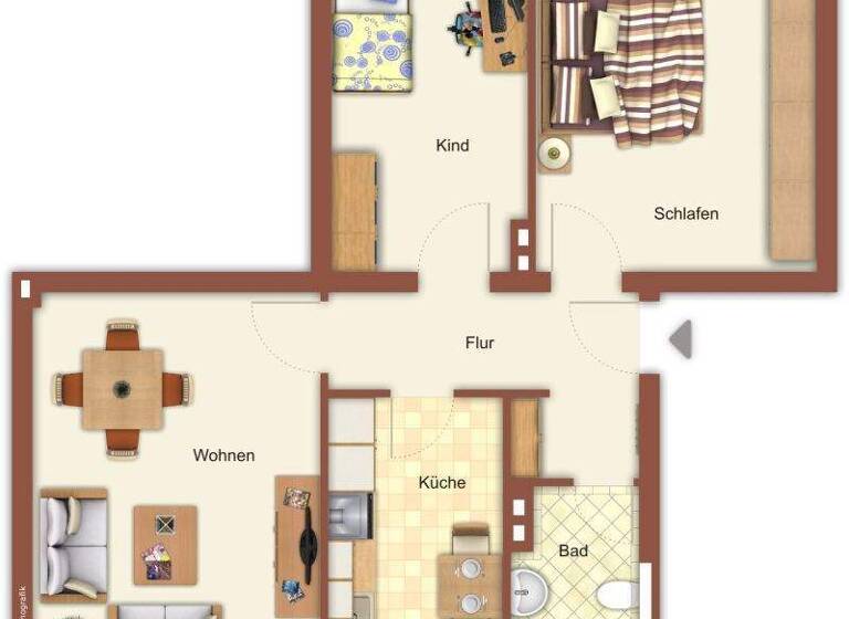 Wohnung zur Miete 649 € 3 Zimmer 59 m² EG Zeppelinstraße 148 Lürrip Mönchengladbach 41065