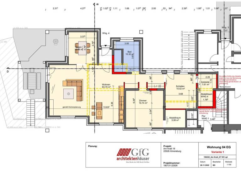 Terrassenwohnung zum Kauf 979.400 € 4 Zimmer 166 m² EG frei ab 01.07.2026 Am Kratt 18 Ahrensburg 22926