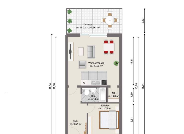 Wohnung zum Kauf provisionsfrei 443.600 € 2 Zimmer 64,2 m² Gartenberg Geretsried 82538