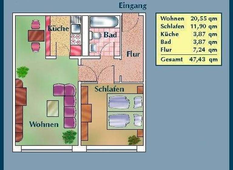 Wohnung zur Miete 459 € 2 Zimmer 46,5 m² 8. Geschoss frei ab 18.04.2026 Hans-Grundig-Str. 18 Johannstadt-Süd Dresden 01307
