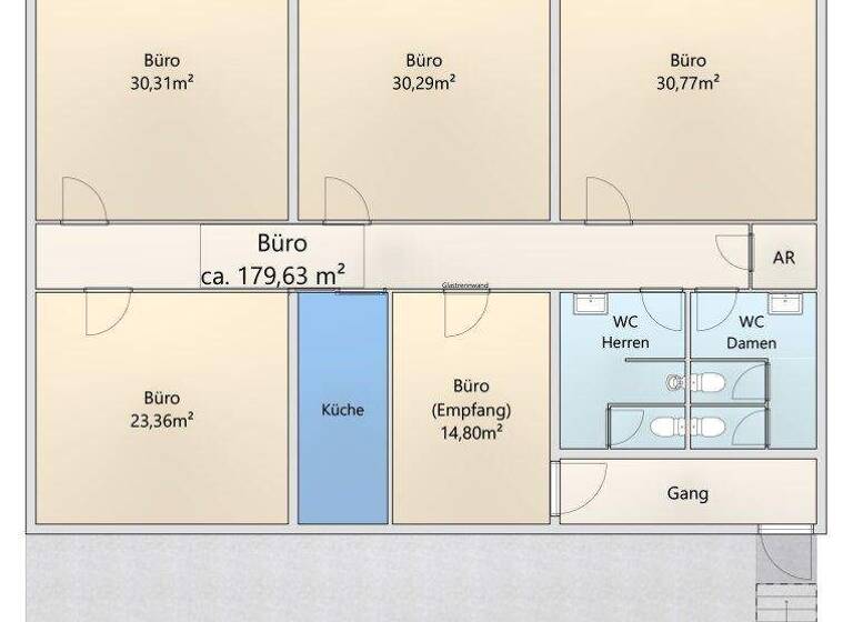 Büro zur Miete 2.087 € 5 Zimmer Wien 1070