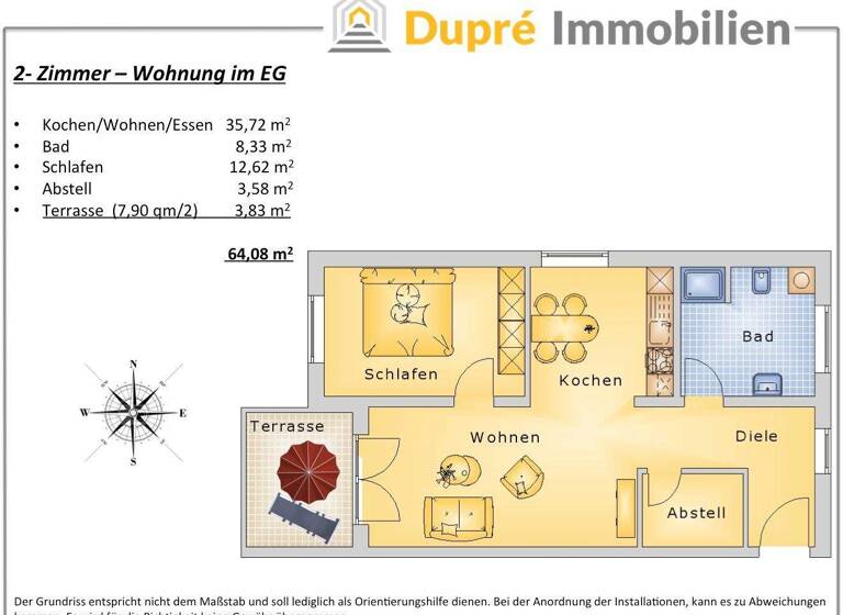 Terrassenwohnung zur Miete 755 € 2 Zimmer 64 m² frei ab 01.07.2026 Sylvensteinstraße 13 West Landshut 84034