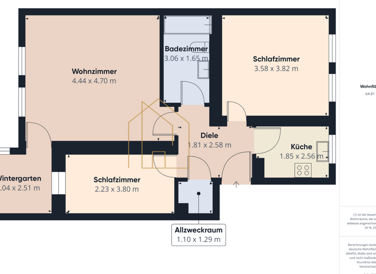 Wohnung zum Kauf 175.000 € 3 Zimmer 65 m² 2. Geschoss Heining Passau 94036