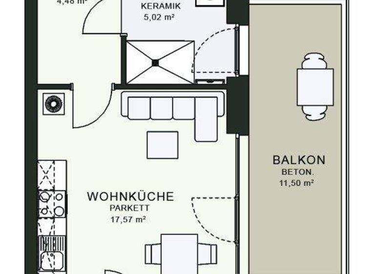 Wohnung zur Miete - Erstbezug 522 € 2 Zimmer 47,2 m² 1. Geschoss frei ab 01.06.2026 Fröhlichgasse 23-35 Jakomini Graz 8010